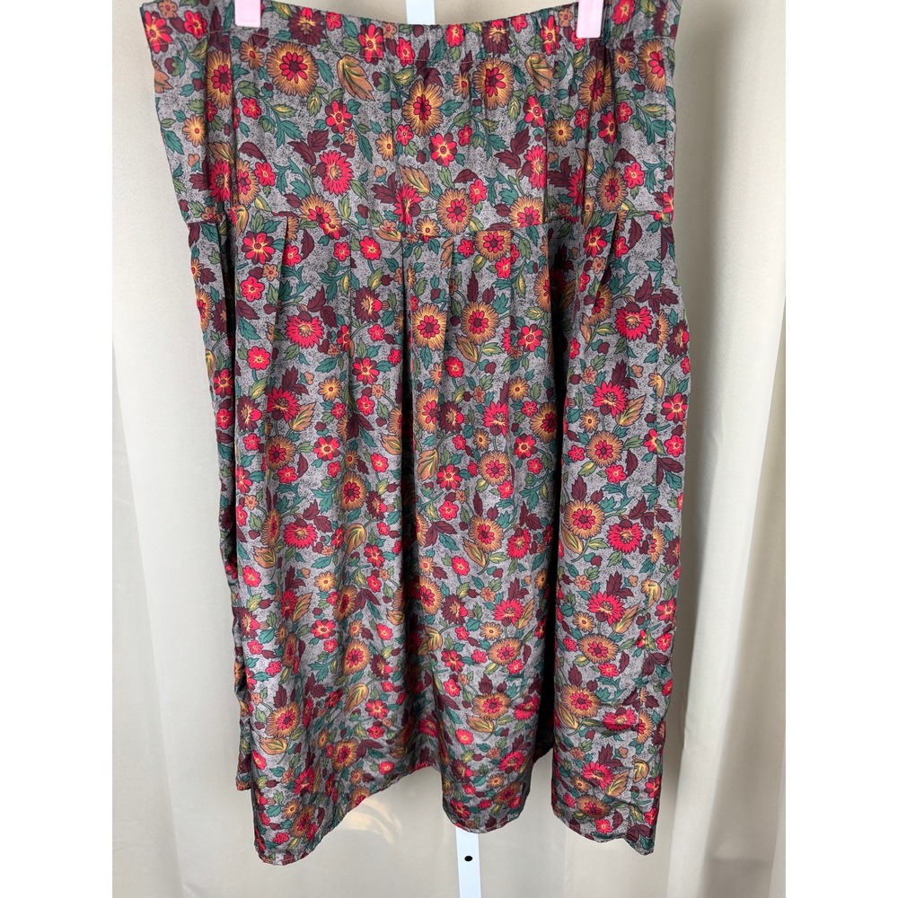 Vintage 90s‎ Notations Floral Midi Skirt High Waist Autumn Cottagecore 14
